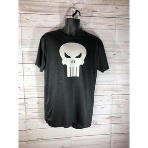 Marvel The Punisher Skull T-Shirt Men's Size Large Black Short Sleeve Polyester